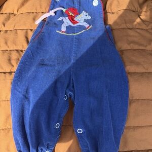 Vintage Blue Corduroy Kids Overalls